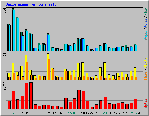 Daily usage for June 2013