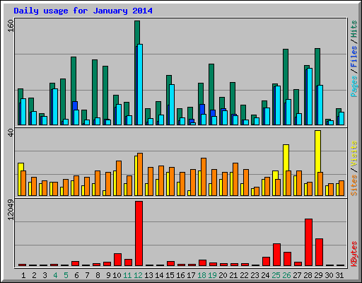 Daily usage for January 2014