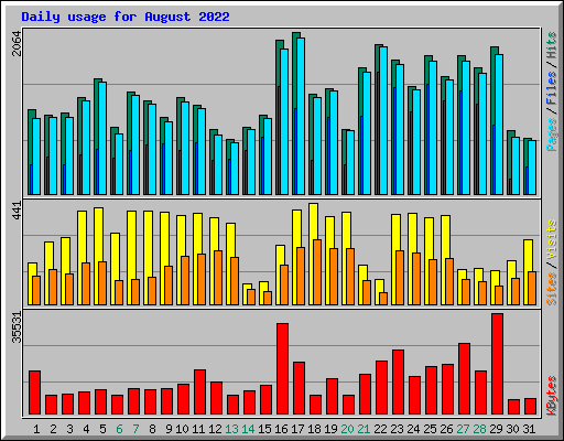 Daily usage for August 2022