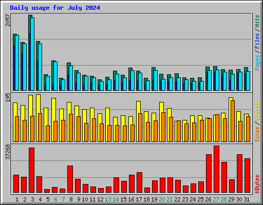 Daily usage for July 2024