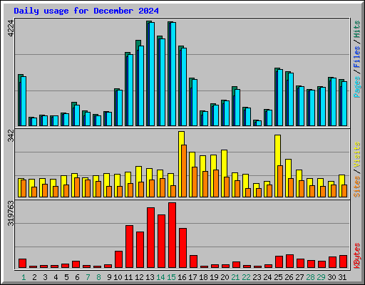 Daily usage for December 2024