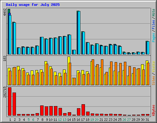 Daily usage for July 2025