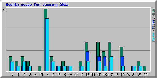 Hourly usage for January 2011