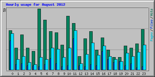 Hourly usage for August 2012