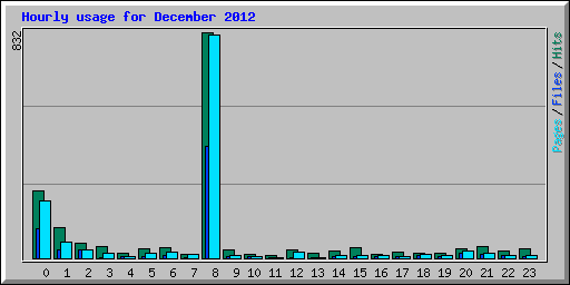 Hourly usage for December 2012