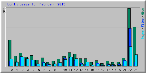 Hourly usage for February 2013