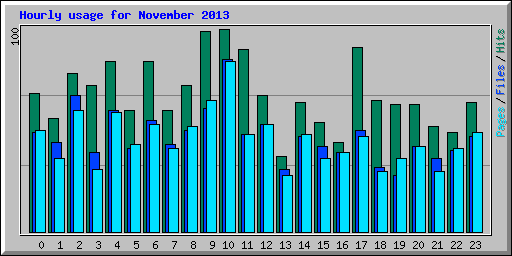 Hourly usage for November 2013