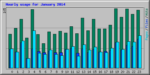 Hourly usage for January 2014