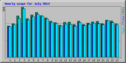 Hourly usage for July 2014