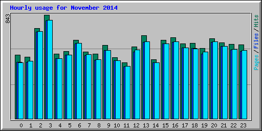 Hourly usage for November 2014