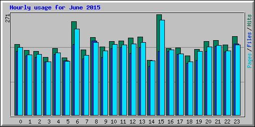 Hourly usage for June 2015