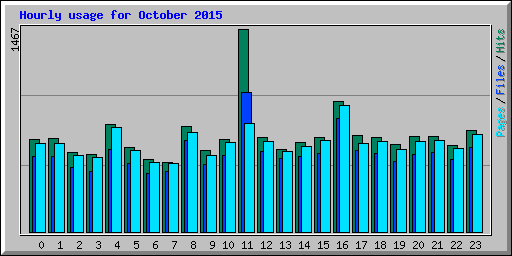 Hourly usage for October 2015