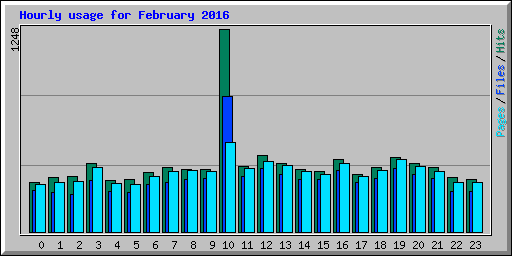 Hourly usage for February 2016