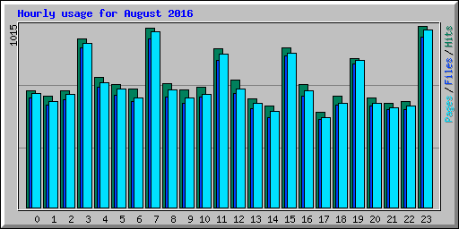 Hourly usage for August 2016