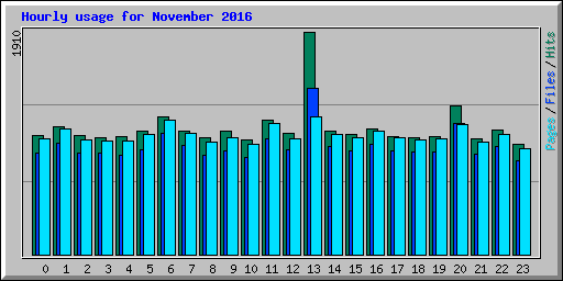 Hourly usage for November 2016