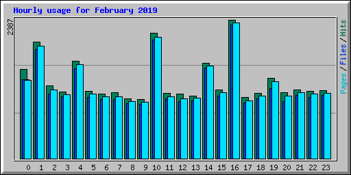 Hourly usage for February 2019