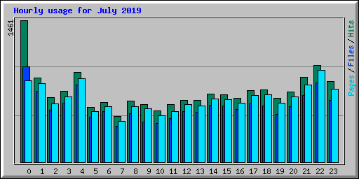 Hourly usage for July 2019