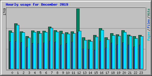 Hourly usage for December 2019