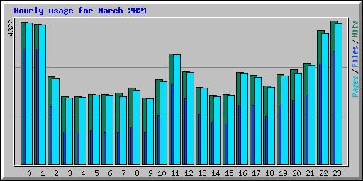 Hourly usage for March 2021