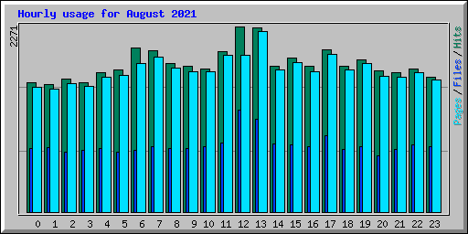Hourly usage for August 2021